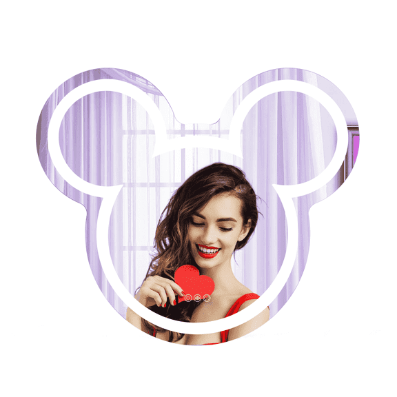 Impressions Vanity Disney Mickey Mouse LED Wall Mirror, Touch Sensor Lighted Makeup Vanity Mirror