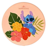 Impressions Vanity Disney Stitch Compact Mirror with Light, Foldable Mirror, Touch Control (Coral)