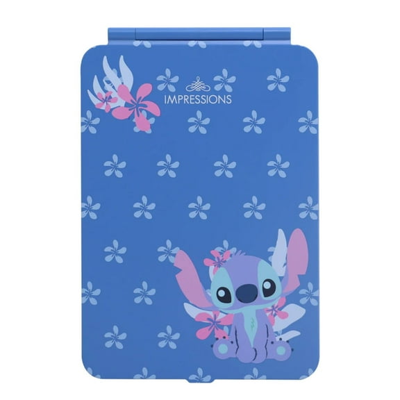 Impressions Vanity Disney Stitch Touch Pad Mini LED Makeup Mirror, Compact Mirror for Purse (Blue)