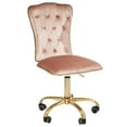 thumbnail image 1 of Impressions Vanity Elise Tufted Chair with Velvet Armless Cushion Seat and 360 Degrees Swivel Chair (Pink), 1 of 7