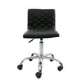 thumbnail image 1 of Impressions Vanity Eliza Diamond Quilted Swivel Vanity Chair with Adjustable Height (Black), 1 of 6