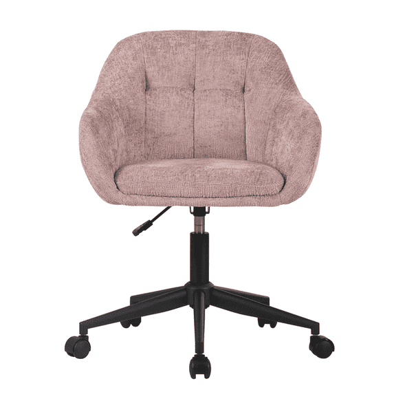Impressions Vanity Emily 360 Degree Swivel Vanity Chair with Wheels and Adjustable Seat Height (Pink)