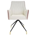 thumbnail image 1 of Impressions Vanity Genesis Modern Button Tufted Swivel Vanity Chair (Pink/White Leatherette), 1 of 6
