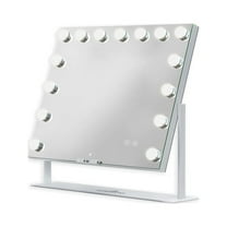 Impressions Vanity Gilded Tri Tone Makeup Mirror with Lights, Tabletop Vanity Mirror (White)