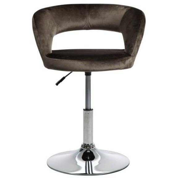Impressions Vanity Giselle Contemporary Swivel Vanity Chair, Makeup Vanity Desk Chair (Soot Velvet)