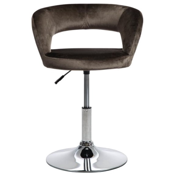 Impressions Vanity Giselle Contemporary Swivel Vanity Chair, Makeup Vanity Desk Chair (Soot Velvet)