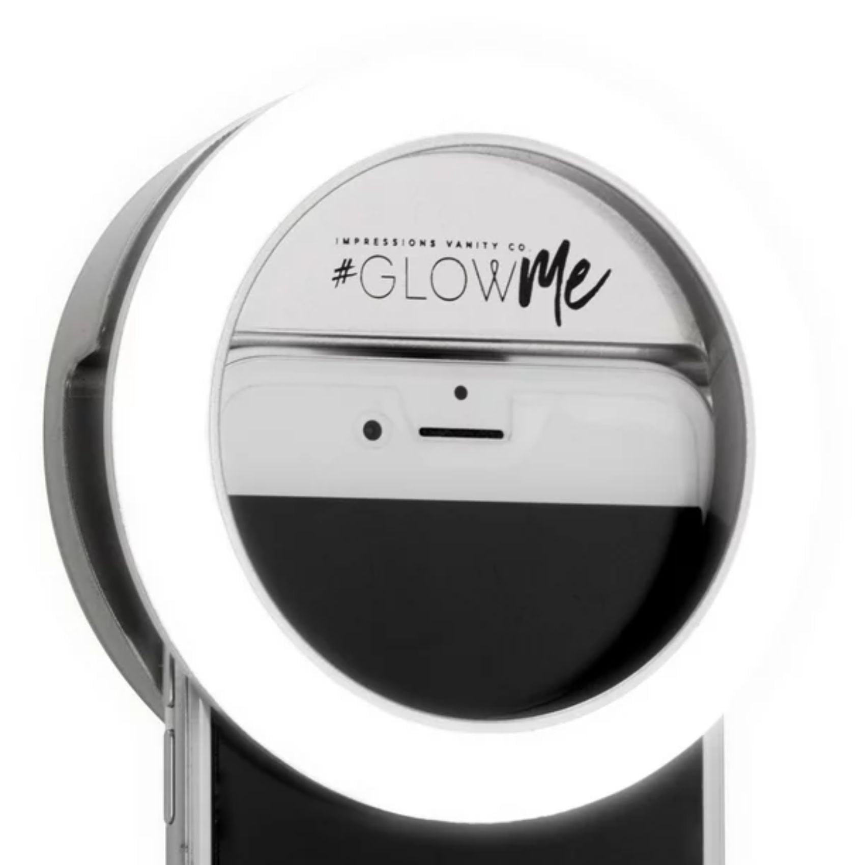 Silver Shimmer LED Selfie Ring Light for Mobile Devices