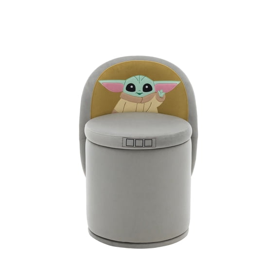 Impressions Vanity Grogu Hover Pram Storage Ottoman with Compartments and Swivel Base, Velvet Fabric