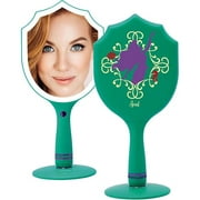 Impressions Vanity Handheld Lighted Makeup Mirror, Disney Princess Ariel LED Hand Mirror with Standing Base, Makeup Vanity Mirrors with Shimmering Button and 3 Color Modes for Travel or Bedroom