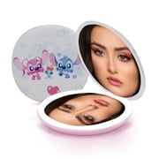 Impressions Vanity Head In The Clouds Stitch LED Compact Mirror with 3x Magnified Top Mirror