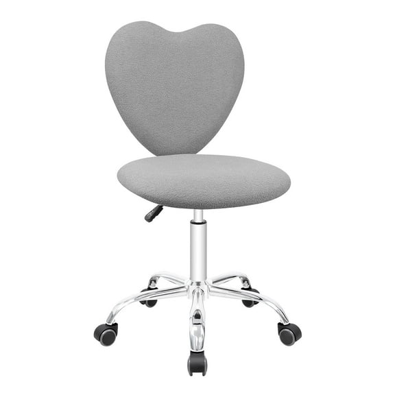 Impressions Vanity Heart 360 Degrees Swivel Vanity Chair with Adjustable Height (Grey Boucle)