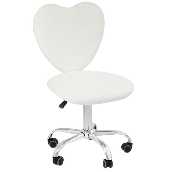 Impressions Vanity Heart 360 Degrees Swivel Vanity Chair with Adjustable Height (White)