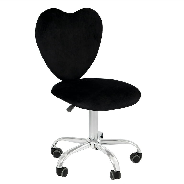 Impressions Vanity Heart Chair Adjustable Height 360 Degrees Swivel Armless Black for Makeup Teens Adults Walmart