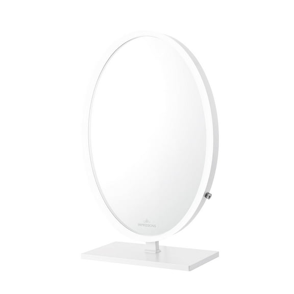 Impressions Vanity Heiress Plus Tabletop Vanity Mirror with Lights, Makeup Desk Mirror (White)