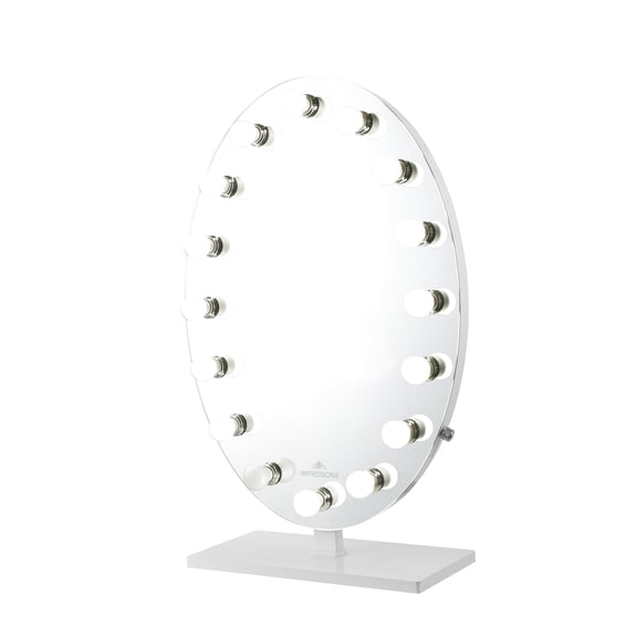 Impressions Vanity Heiress Plus Vanity Desk Mirror with 16 Globe LED Bulbs (White)