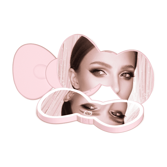 Impressions Vanity Hello Kitty Bow LED Compact Mirror with Slide Down Auto Shut off (Large)