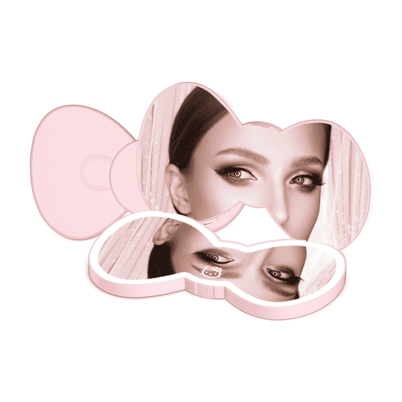 Impressions Vanity Hello Kitty Bow LED Compact Mirror with Slide Down Auto Shut off (Large)