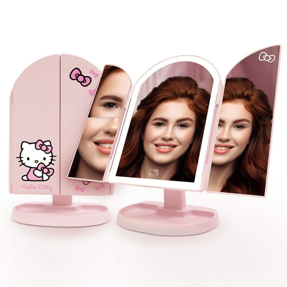 Impressions Vanity Hello Kitty Bowtastic Arch Trifold LED Makeup Mirror with Dual Magnification