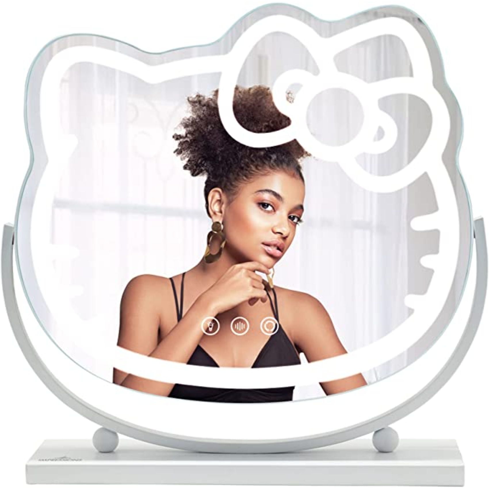 Impressions Vanity Hello Kitty Kawaii Lighted Makeup Mirror, Desk Mirror with Adjustable Tilt