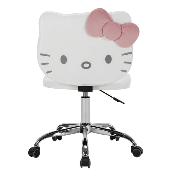 Impressions Vanity Hello Kitty Kawaii Swivel Vanity Chair for Makeup Room with Star Base(White)