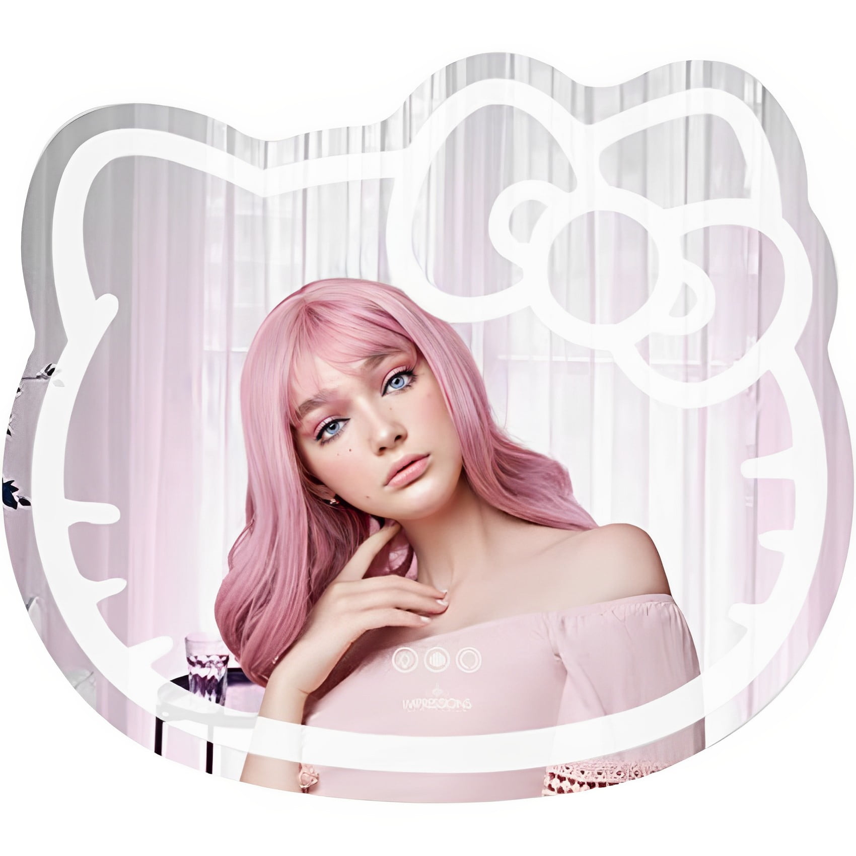 Impressions Vanity Hello Kitty LED Makeup Mirror, Wall Mount Tabletop