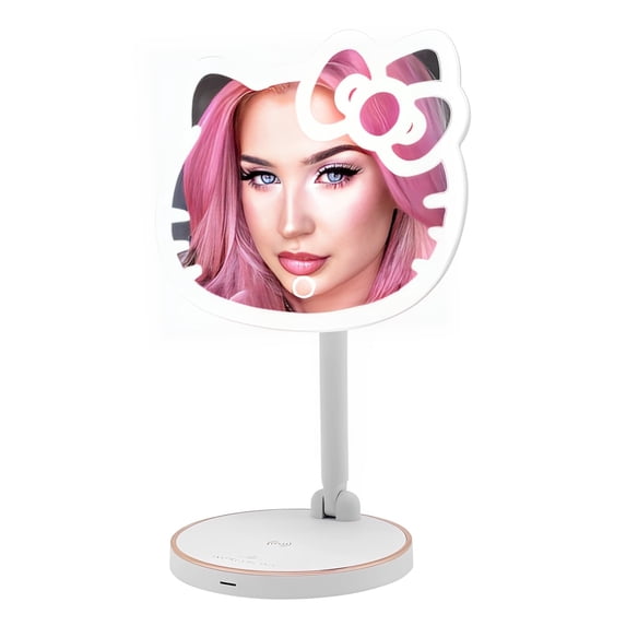 Impressions Vanity Hello Kitty LED Makeup Mirror for Desk with 360 Degree Rotation and Touch Sensor (White)
