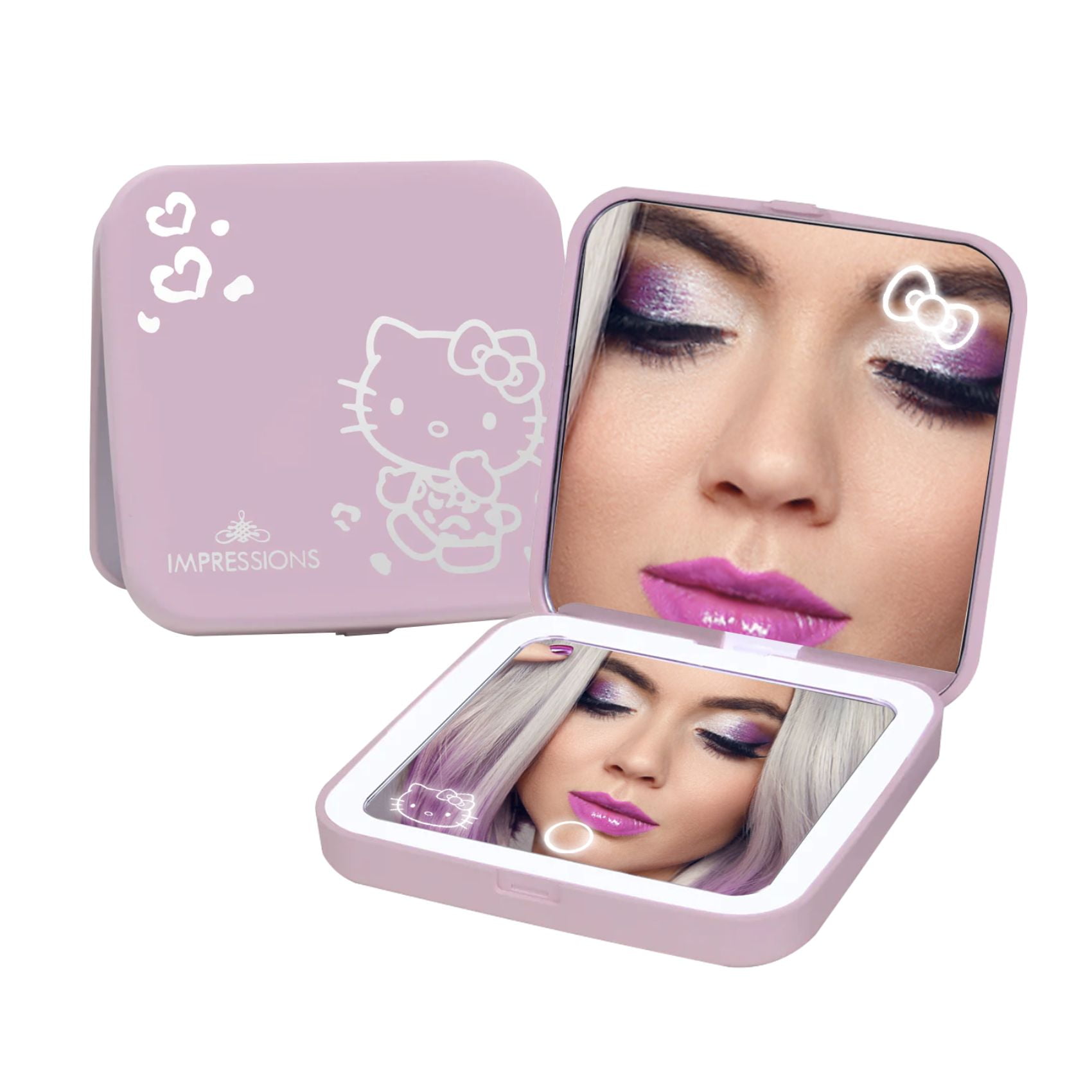 Impressions Vanity Hello Kitty Lighted Compact Makeup Mirror, Portable ...