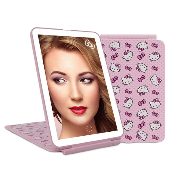 Impressions Vanity Hello Kitty Pink A Dot TouchPad Mini LED Makeup Mirror with Tri Tone LED Lighting
