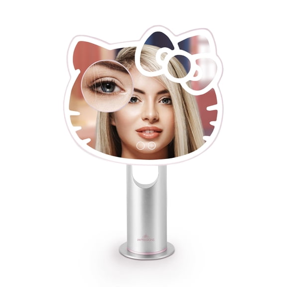 Impressions Vanity Hello Kitty Realm LED Makeup Mirror with 5x Magnifying Mirror (Silver)