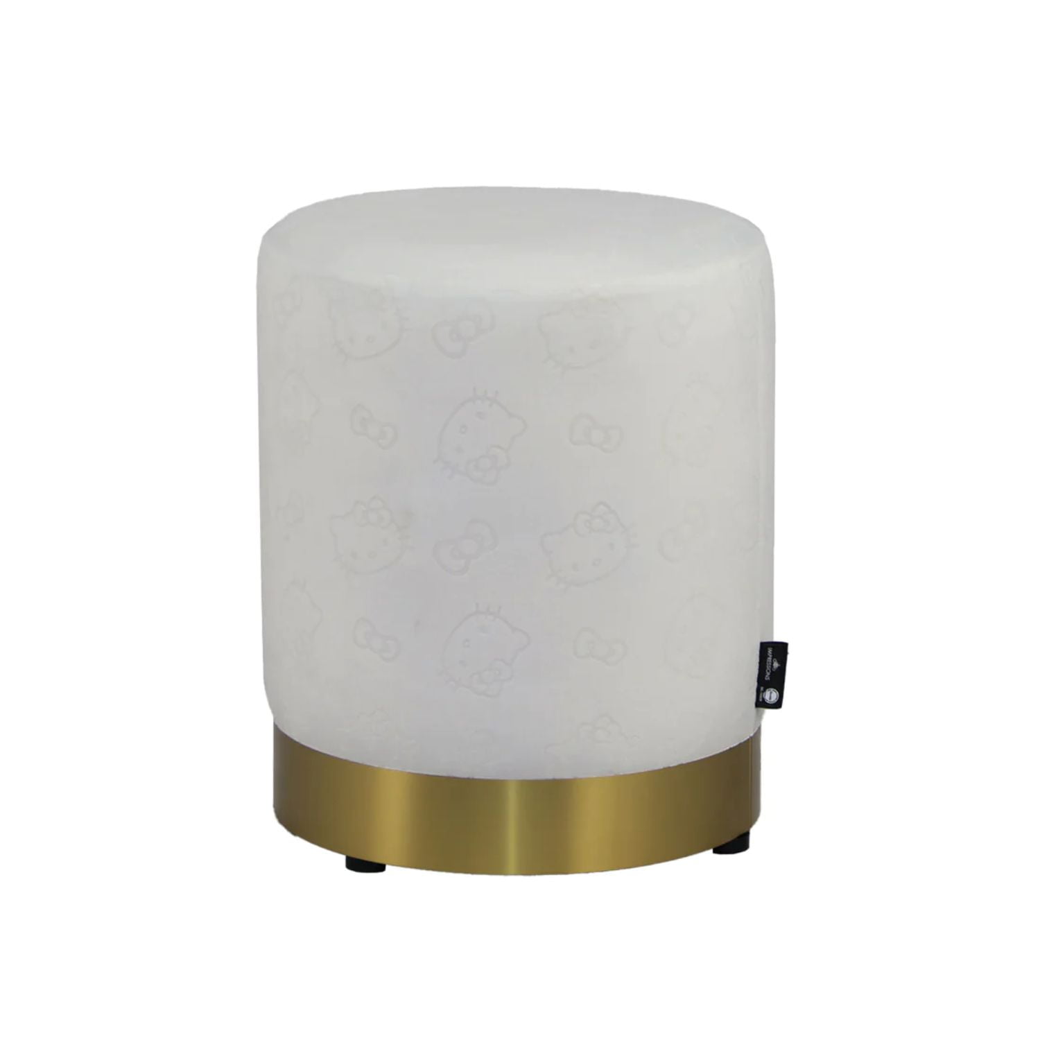 Impressions Vanity Hello Kitty Round Ottoman with Soft Velvet Seating
