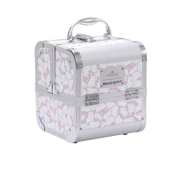 Impressions Vanity Hello Kitty SlayCube Portable Makeup Travel Case with Mirror (White/Pink)