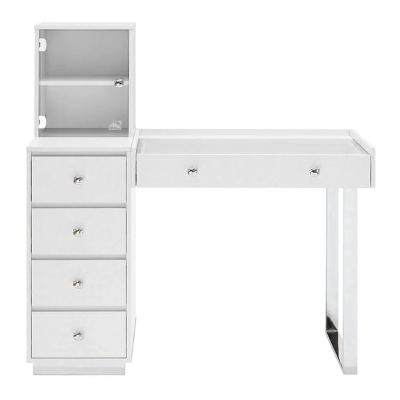 Impressions Vanity Hello Kitty SlayStation Vanity Desk with Drawers for Home Decor (Silver)