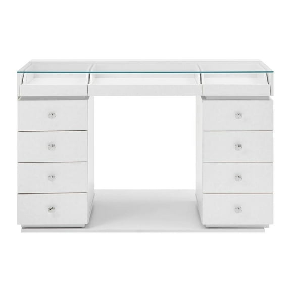 Impressions Vanity Hello Kitty SlayStation Vanity Table, Drawers Desk for Makeup Mirror (Silver)