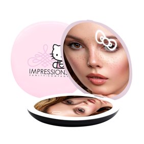 Impressions Vanity Hello Kitty Swirl Lighted Compact Mirror with 3X Magnification (Pink)