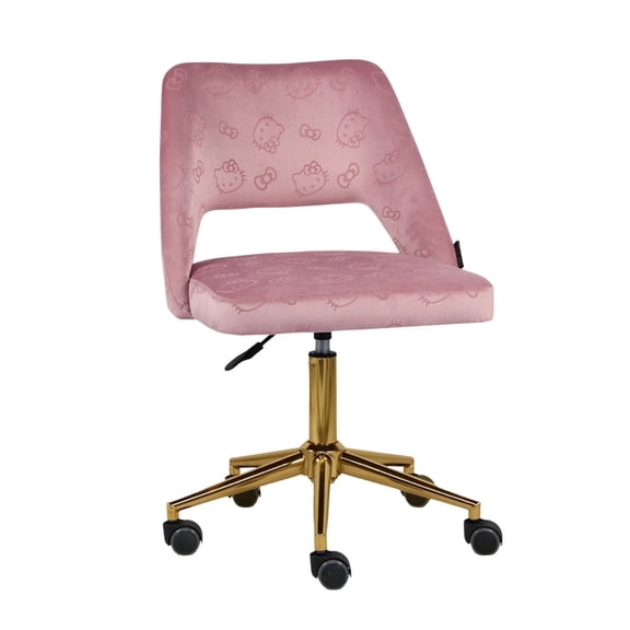 Impressions Vanity Hello Kitty Swivel Desk Chair for Makeup Room with Adjustable Height (Pink)