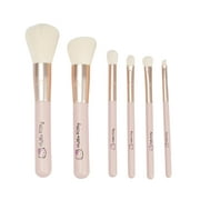 Impressions Vanity Hello Kitty The Core 6 PCs Makeup Brush set with Aluminum Ferrule, Super Soft Makeup Brushes for Foundation, Face Powder, Blending, Defined Shadow, Eye Shadow and Liner (Pink)