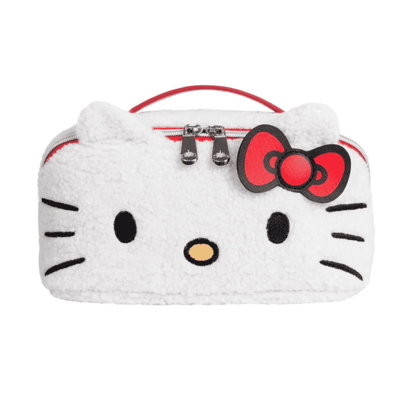 Impressions Vanity Hello Kitty Unfold Travel Makeup Bag, Opens Flat Cosmetic Bag with Compartments