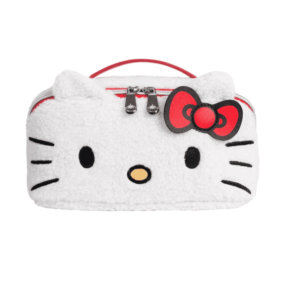 Impressions Vanity Hello Kitty Unfold Travel Makeup Bag, Opens Flat Cosmetic Bag with Compartments