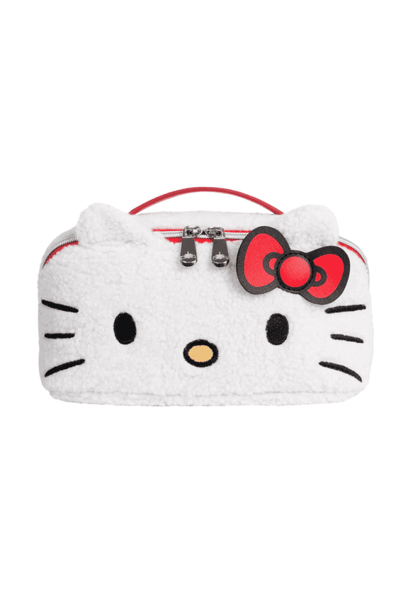 Impressions Vanity Hello Kitty Unfold Travel Makeup Bag, Opens Flat Cosmetic Bag with Compartments