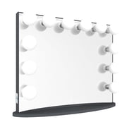 Impressions Vanity Hollywood Glow Plus Lighted Makeup Mirror, Tabletop Wall Mount Vanity Mirror Charcoal