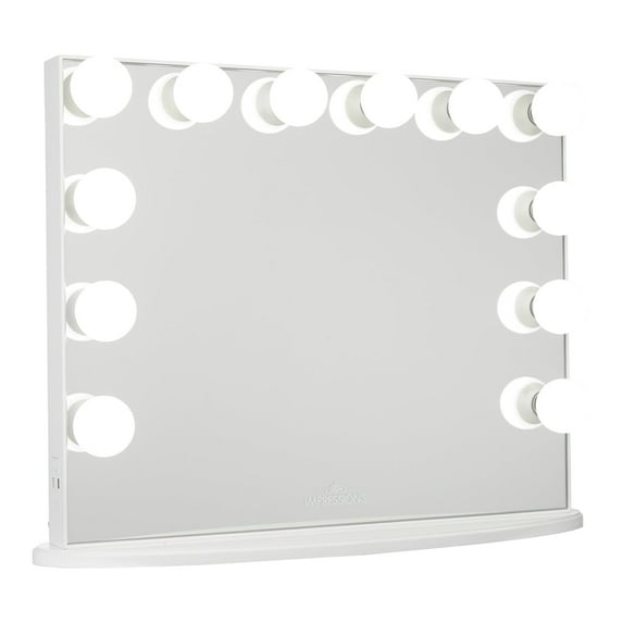 Impressions Vanity Hollywood Glow Plus Vanity Mirror with Lights and Detachable Base (White)