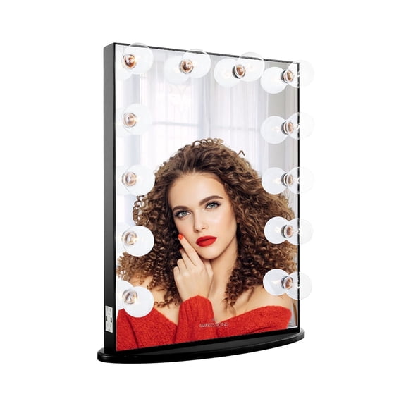 Impressions Vanity Hollywood Glow XL Vanity Mirror with LED Lights (Pro Black)