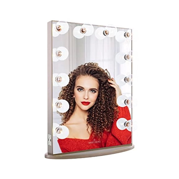 Impressions Vanity Hollywood Glow XL Vanity Mirror with Lights and Dimmer Switch (Champagne Gold)