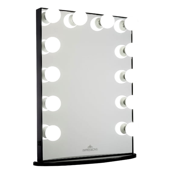 Impressions Vanity Hollywood Glow XL Vanity Mirror with Lights and Dimmer Switch (Pro Black)