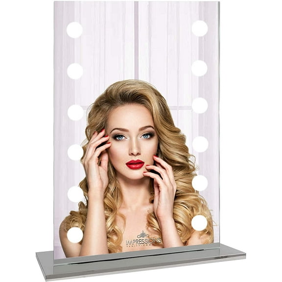 Impressions Vanity Hollywood Mirage Makeup Mirror with Lights, Vanity Mirror for Desk