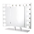 thumbnail image 1 of Impressions Vanity Hollywood Mirror with 18 LED Globe Lights, Trifecta Pro Lighted Makeup Mirror (Silver), 1 of 11