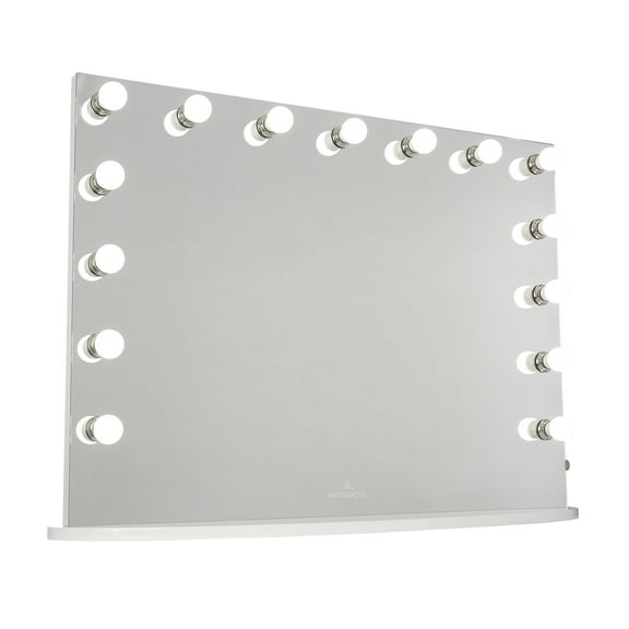 Impressions Vanity Hollywood Premiere Slim Pro Vanity Mirror, Lighted Makeup Mirror (White)
