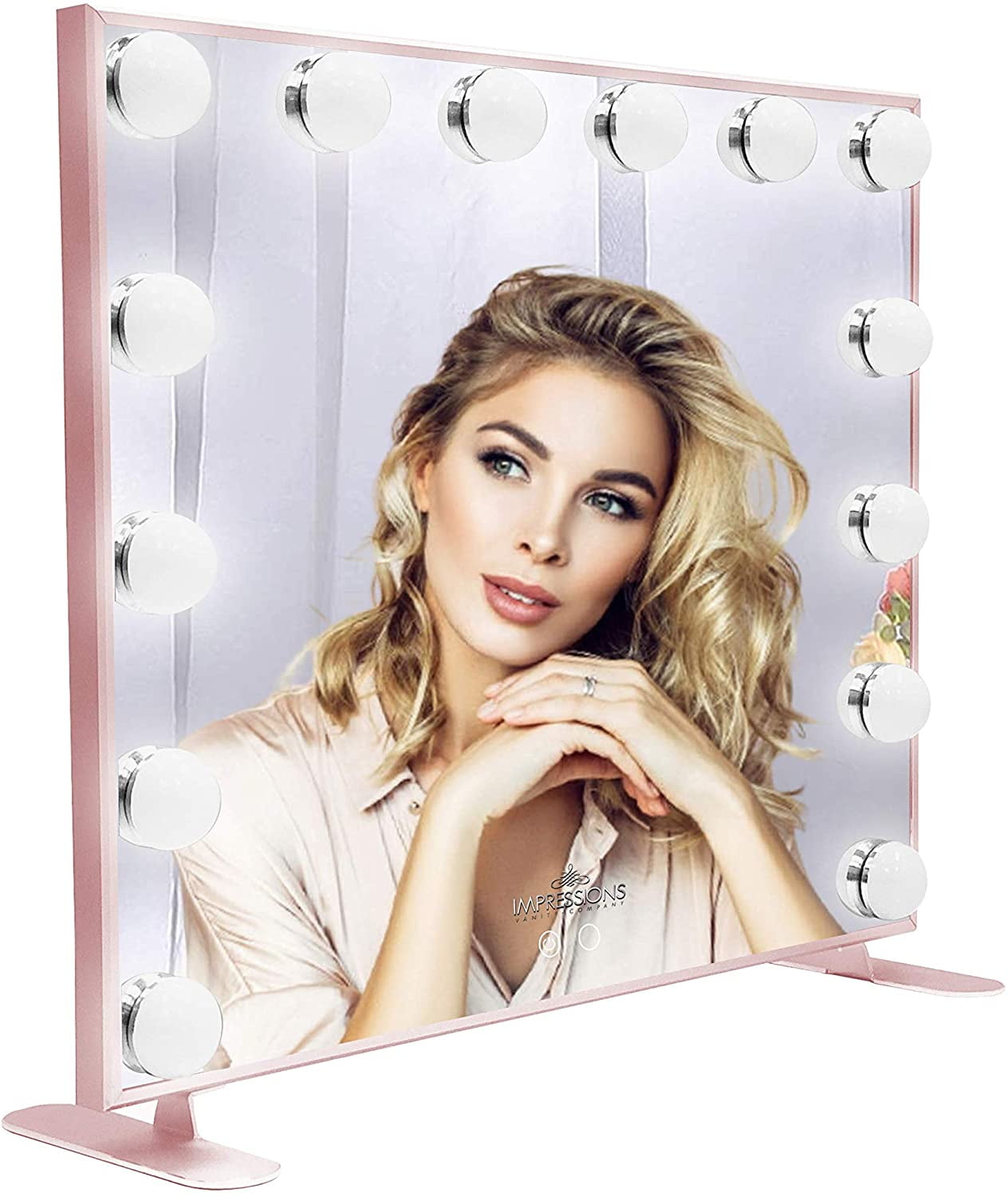 Impressions Vanity Hollywood Touch Duo Tone Wide Lighted Makeup Mirror