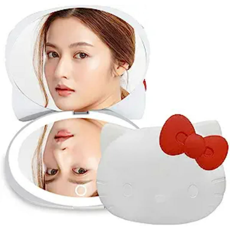 Hello Kitty Touch Pad Mini Tri-Tone Makeup Mirror with Printed Flip Cover and LED Strip Impressions Vanity · Company Finish: White