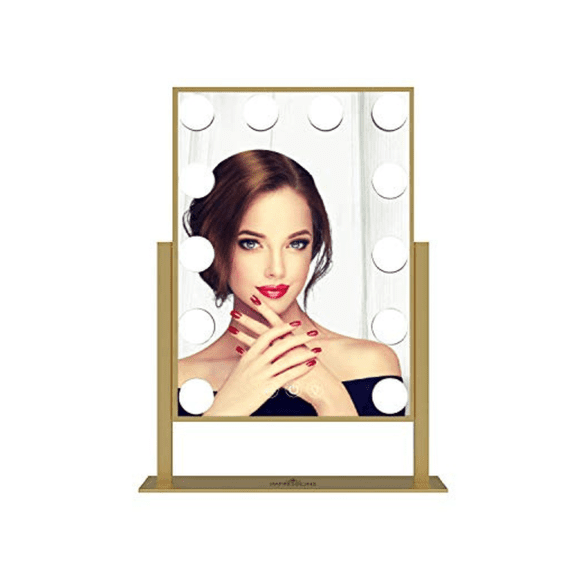 Impressions Vanity Hollywood Tri Tone XL LED Makeup Mirror with 360 Degree Swivel (Champagne Gold)